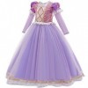 Filles Princesse Robe+Accessoires Raiponce Ensemble Conte De Fées Cosplay Halloween Carnaval Costumes Noël Anniversaire Fête 