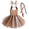 Odizli Costume animal pour enfant - Tigre / léopard / vache / zèbre / girafe - Robe en tulle avec oreilles - Serre-tête - 3 p