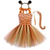 Odizli Costume animal pour enfant - Tigre / léopard / vache / zèbre / girafe - Robe en tulle avec oreilles - Serre-tête - 3 p