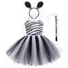 Odizli Costume animal pour enfant - Tigre / léopard / vache / zèbre / girafe - Robe en tulle avec oreilles - Serre-tête - 3 p