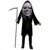 amscan 9907123 – Costume pour enfant Grim Reaper, Robe, Masque, Faucheuse, Big Head, Squelette, Fête à thème, Carnaval, Hallo