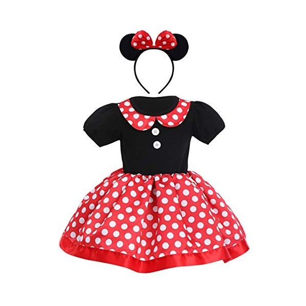 FYMNSI Robe tutu à pois,Pour enfant,Pour le carnaval,En forme de souris,Pour un anniversaire, une fête, un cosplay,Manches co