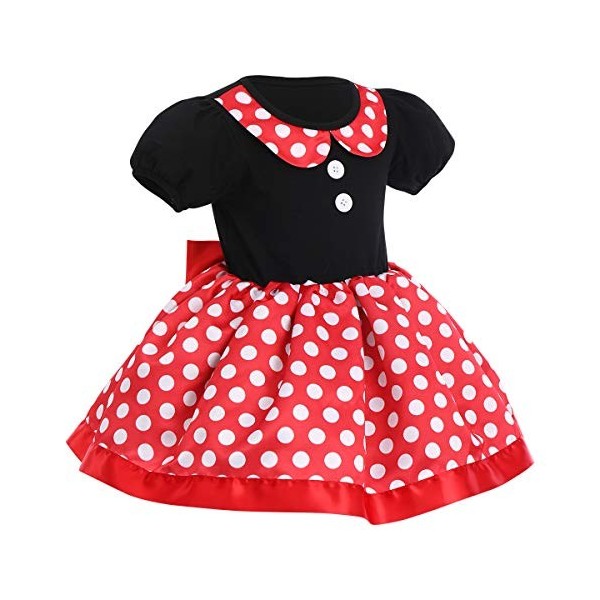 FYMNSI Robe tutu à pois,Pour enfant,Pour le carnaval,En forme de souris,Pour un anniversaire, une fête, un cosplay,Manches co