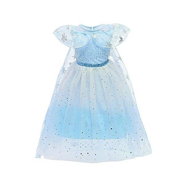 Odizli Anna et Elsa Robe Enfant Fille Reine des Neiges Costume Halloween Noël Carnaval Anniversaire Fête Cosplay Paillettes R