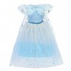 Odizli Anna et Elsa Robe Enfant Fille Reine des Neiges Costume Halloween Noël Carnaval Anniversaire Fête Cosplay Paillettes R