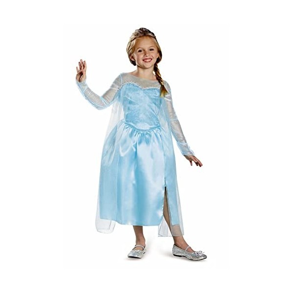 Disney Officiel Robe Elsa Reine des Neiges, Déguisement Reine des Neiges en taille S