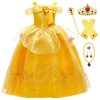 New front Princesse Belle Robe Belle Fille Robe avec accessoires Robe élégante de fille pour Luxury Party Halloween Anniversa