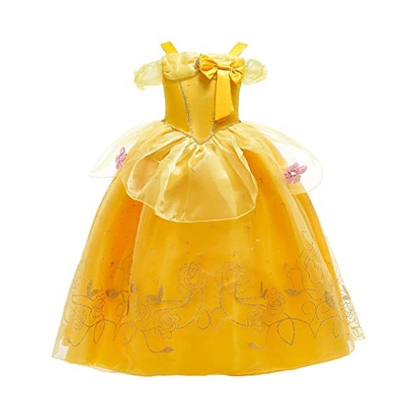 New front Princesse Belle Robe Belle Fille Robe avec accessoires Robe élégante de fille pour Luxury Party Halloween Anniversa