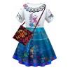 MOYGOR Mirabel Robe Cosplay Costume Carnaval Princesse Vêtements pour Enfants, Halloween, Fête, Mascarade, Cadeau 130, Bleu 