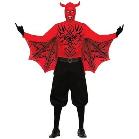Fiestas Guirca Déguisement Démon Rouge avec Ailes ​​- Déguisement Halloween Diable Infernal Homme Taille 52-54 L