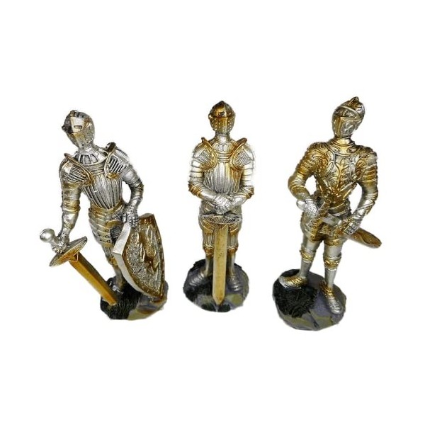 Generisch SRBG H140 Lot de 3 chevaliers 14 x 6 cm