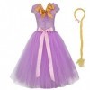 Déguisement Robe de Sirène pour Enfant Filles Ariel Princesse Entrejambe Fait Main Robe Tulle avec Bandeau Cosplay Xmas Anniv