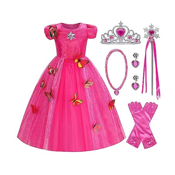 Cnexmin Déguisement Cendrillon Princesse Costume Robe de Princesse Cendrillon Fille Habillage Fête dAnniversaire Halloween N
