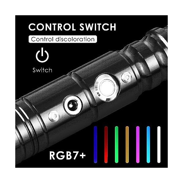 GFACHNT Sabre Laser RGB 7 Couleurs avec Modes sonores Sabre Laser FX de Duel pour Enfants Adultes Cadeau