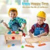 Wisplye Jouet en Bois Boite a Outil Enfant Montessori Educatif Jouet Bricolage Jeux de Construction Caisse a Outils pour Garç