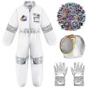 Cnexmin Deguisement Astronaute Enfant Garçon Fille avec Astronaute Casque Astronaute Gants Astronaute Autocollants Espace Ast