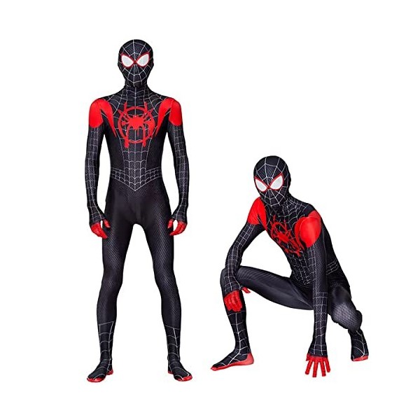 Leezeshaw Costume de super-héros Spiderman 2099 pour garçon, costume dHalloween Spiderman Remy Tony pour adultes et enfants.