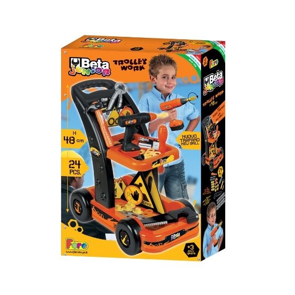 FARO - 6450 - Jeu Dimitation - Trolley - Etabli De Travail avec 24 Outils pour Bricoler - 44 X 30 X 49,5 Cm