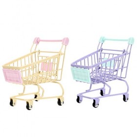 Abaodam 4 Pcs Panier Ornements Décor pour Enfants Mini Panier pour Enfants Jouets De Bureau Jouets Toodler Chariot pour Tout-