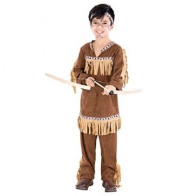 TecTake dressforfun Déguisement pour garçon indien | costume + bandeau élastique | wild west indienne costume 8-10 ans | no.