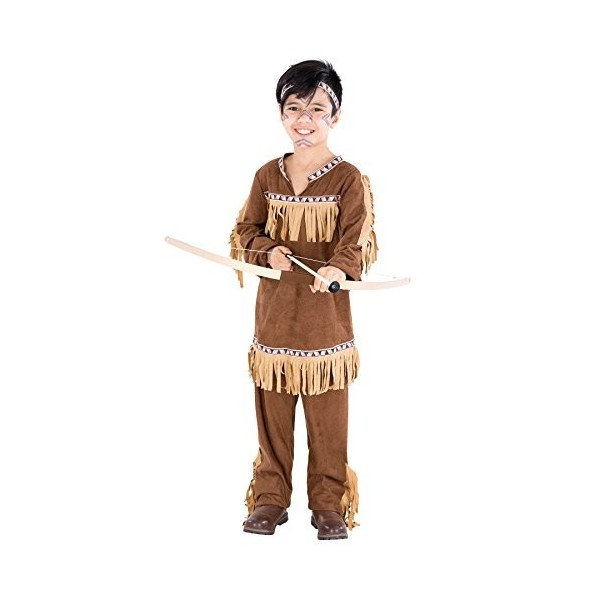TecTake dressforfun Déguisement pour garçon indien | costume + bandeau élastique | wild west indienne costume 8-10 ans | no.
