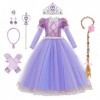 Filles Princesse Robe+Accessoires Raiponce Ensemble Conte De Fées Cosplay Halloween Carnaval Costumes Noël Anniversaire Fête 