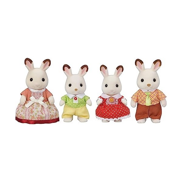 Sylvanian Families - Le Village - La Famille Lapin Chocolat - 4150 - Famille 4 Figurines - Mini Poupées