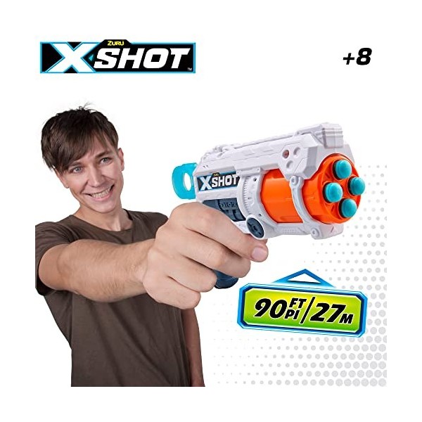 PISTOLA LANZADARDOS XSHOT CON BOTES. CAJA 52X23X7