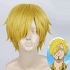 KFMJF Cosplay Anime Faux Cheveux pour One Piece Sanji, Costume, ​Perruque, Fête, Carnaval, Vie Nocturne, Concerts, Mariage