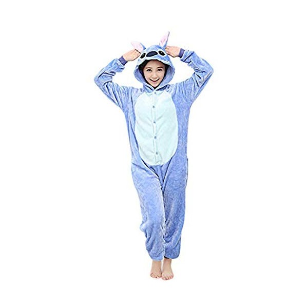 Better-Life Hiver Pyjama Combinaison Enfant/Adulte Ensemble Velours Animal Cartoon Costume Fête Halloween Déguisement Cosplay