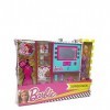 Barbie-Uper Pack Trousse avec lumière et Maquillage avec poupée, Couleur Rose Markwins Beauty Brands 9730710 