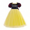 IMEKIS Enfant Filles Blanche-Neige Costume Princesse Halloween Cosplay Habillage De Noël Fantaisie Robe En Tulle Avec Accesso