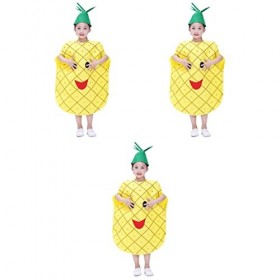 TOYANDONA 3 Pièces Spectacle Costumes Ananas Enfants Fraise Fruits Légume Prop Champignon Chapeauananas Enfants Tenues Concep