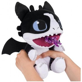 Dreamworks Dragons Thunder avec Fonction Blast Plasma, Animal en Peluche de 30,5 cm, The Nine Realms, Jouets pour Enfants pou