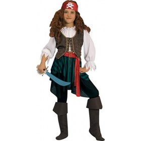 Ciao Piratessa Dei Caraibi Costume Bambina Taglia 9-11 Anni Con Spada, Marrone/Rosso/Nero, Ans Garçon