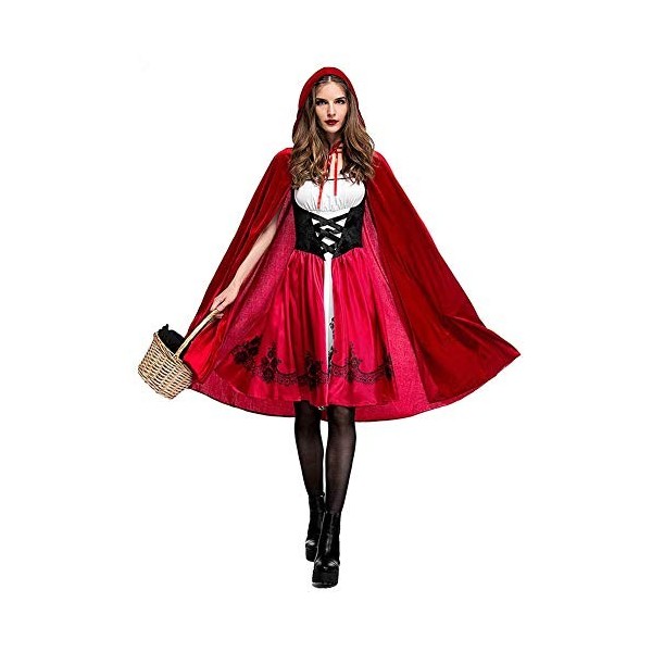 Odizli Robe de princesse pour femme - Pour Halloween, Noël, carnaval, cosplay, fête - Longue robe de bal avec gants, Petit ch