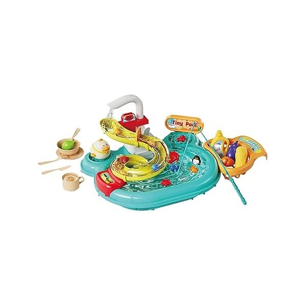 MagiDeal Kits De Cuisine à Jouer, Jeux Dimitation De Cuisine, Jouets Dévier De Cuisine avec Système De Cycle deau Automati