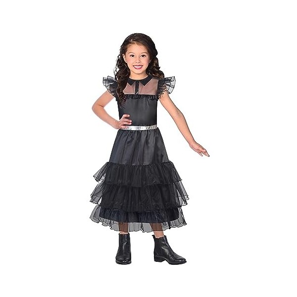 Zeus Party Costume mercredi famille Addams pour fille pour Halloween, carnaval, cosplay L 
