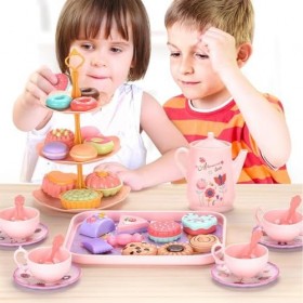 MagiDeal Jouet de Cuisine Princesse pour Enfants de 3 à 6 Ans, Simulation éducative de Nourriture, Jeu de thé de laprès-midi