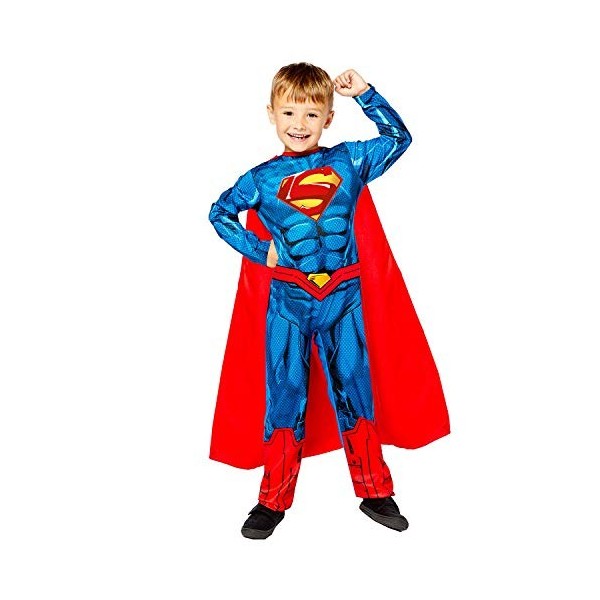 amscan Costume officiel Warner Bros Superman 2-12 ans, bleu et rouge, 2-3 ans