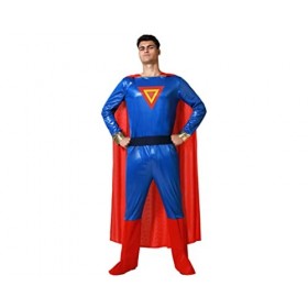 Atosa Costume De Super Héros Pour Homme Superman Costume Complet Cosplay Personnage De Comic Combinaison Avec Cape Bleu Rouge