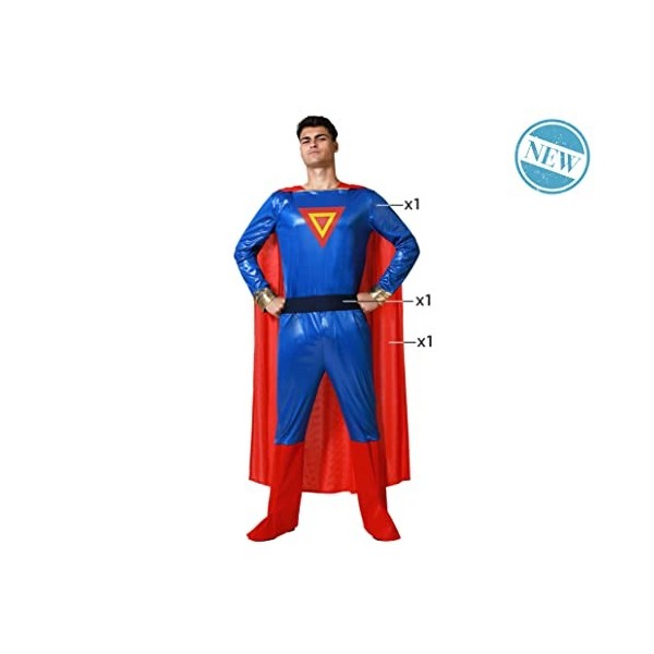 Atosa Costume De Super Héros Pour Homme Superman Costume Complet Cosplay Personnage De Comic Combinaison Avec Cape Bleu Rouge
