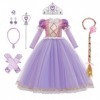 Filles Princesse Robe+Accessoires Raiponce Ensemble Conte De Fées Cosplay Halloween Carnaval Costumes Noël Anniversaire Fête 