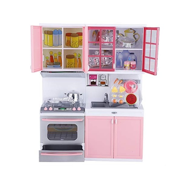 Mini Cuisine Faire Semblant Jeu de rôle Ensemble de Jouets, Maison de Jeu Classique Jouet de Cuisine Playsets Cadeau de Vacan