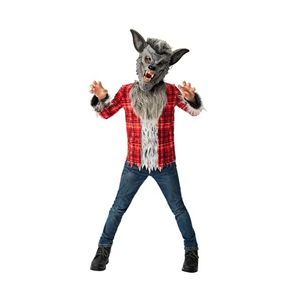 Forum Costume Werewolf 3015505-6000 - Garçon, Fille, Gris, Rouge, Âge 5-6 Ans