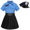 maxToonrain Costume de policier de luxe pour filles – Costume de policier pour Halloween, Noël – avec chapeau 7 à 8 ans, rob