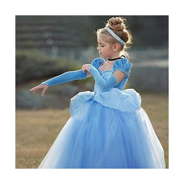 IBTOM CASTLE Deguisement Princesse Robe Fille Costume Papillon Rose Enfant Manches Longues Carnaval avec Couronne Baguette Ma