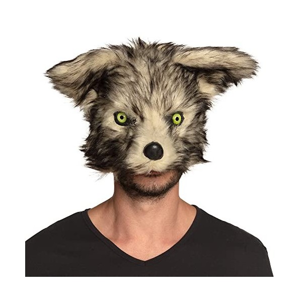 BOLAND BV Masque loup-garou peluche adulte - Noir - Taille Unique