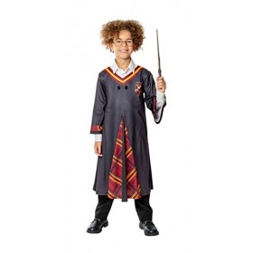 Rubies Harry Potter Costume tunique de luxe pour garçon et fille avec détails, lunettes et baguette magique – Costume officie