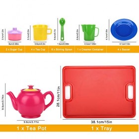 FLORMOON Ensemble à thé 19 pièces - Construction durable, matériau de qualité alimentaire, sans BPA, sans phtalates - Apprent